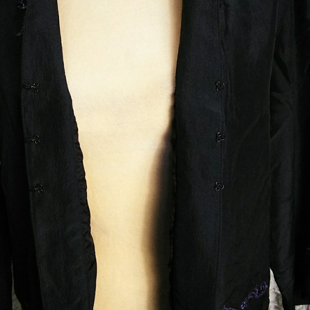 Size 6 DUE per DUE Navy Fringe Jacket - Picture 3 of 7